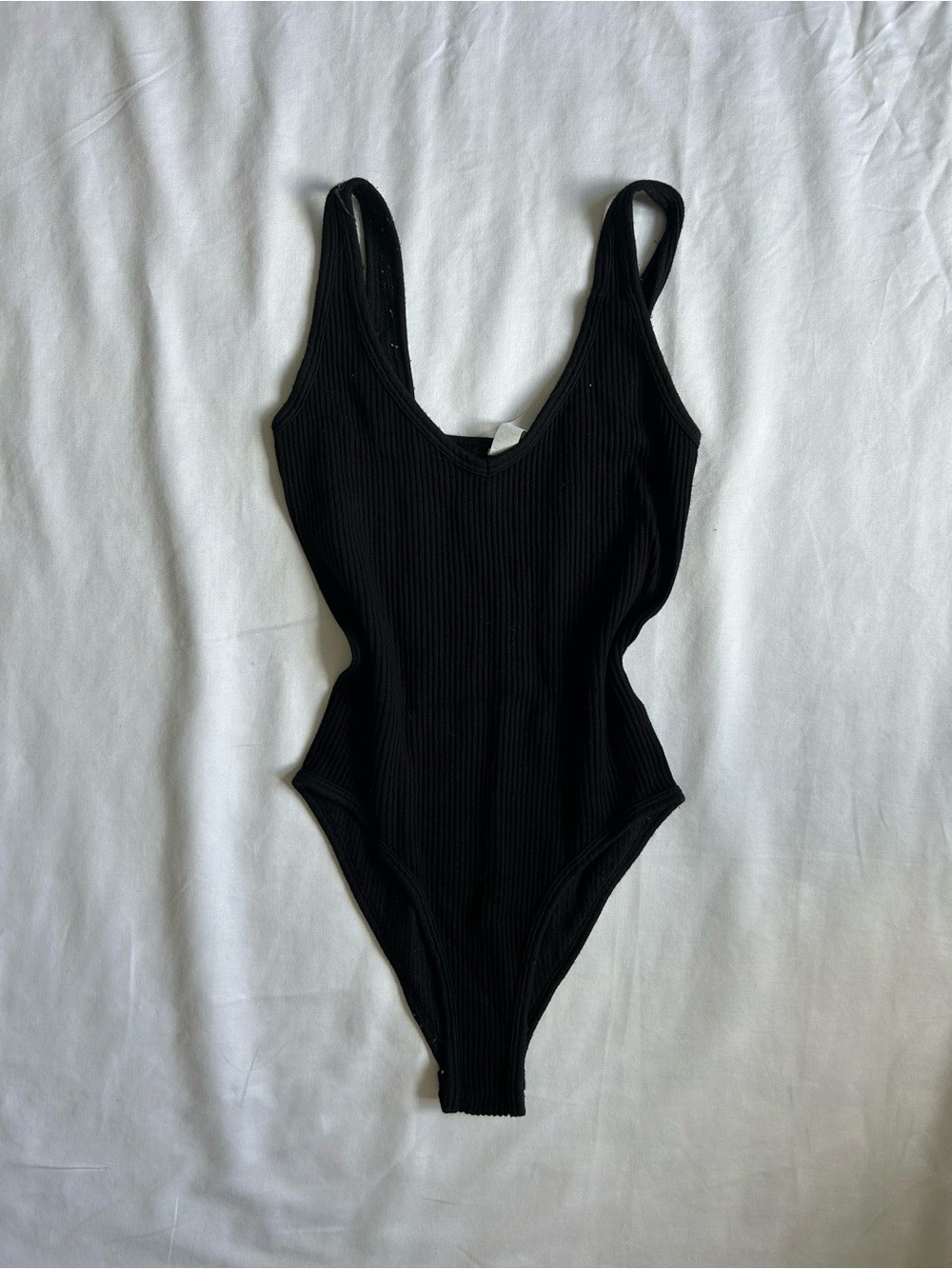 Aura black ribbed bodysuit